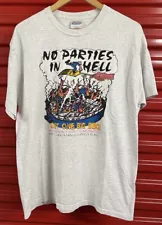 Vtg Y2K No Parties In Hell BBQ Graphic T Shirt Mens Large Cayman Islands