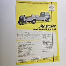 Original 1950's West Germany Tempo Matador Pickup Sales Brochure English