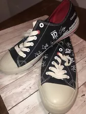 One Direction 1D Autograph Low Top Women's Sneakers Shoes Black Size 10