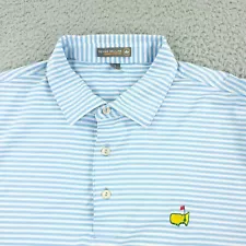 Masters Peter Millar Summer Comfort Polo Large Blue White Striped