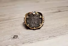 1622 Sao Jose Shipwreck Gold Vermeil Ring w/ Inset Spanish Treasure Coin