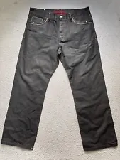 COOGI Australia Jeans Mens 42 x 35 Denim Black Embroidered Straight Leg