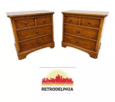 Vintage Thomasville Cherry Bachelor Chest Nightstands - Set of 2