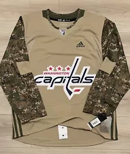 NEW Authentic Adidas Washington Capitals Military Appreciation Camo Jersey sz 52