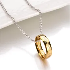 Lord of the Rings Necklace LOTR Jewelry The One Ring of Power - Gold Plated!