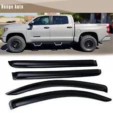 Window Visor Sun Rain Guard For 2007 2008-2021 Toyota Tundra Crewmax 4 Pieces (For: 2012 Toyota Tundra)