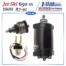 Starter for Kawasaki JS650 Jet Ski 650 SX 1987-1991 With Bendix&Relay