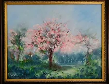 Cherry Blossom Painting Tree Spring Trees Van Gogh Inspired Original Art Signed