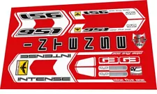 INTENSE 951 FRO CUSTOM MADE STICKER SET FOR RED FRAME