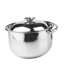 Soup Pots Large Cooking with Lid Bowls Lids and Handles Stainless Steel Work