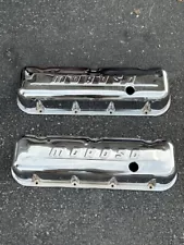 (2) MOROSO CHEVY BIG BLOCK BBC CHROME VALVE COVERS 396 427 454 CHEVELLE RARE