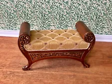 Dollhouse Victorian Furniture JBM Bench Sleigh Style 16th Century 1:12 Scale