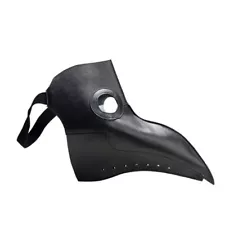 Halloween Black Rubber Plague Doctor Mask Long Nose Bird Beek Steampunk GasLatex