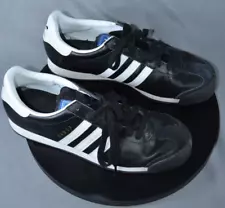 Adidas Samoa Leather Black with White Stripe Sneakers size 11 019351