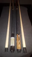 (2) Dale Perry pool cues with stage 4 IV shafts, a case & joint protectors!!