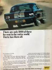 Vintage 1966 1967 1968 Ford Shelby Mustang Hertz original color ad F115