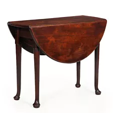 Small Beautifully Patinated George II English Antique Drop-Leaf Table ca. 1750