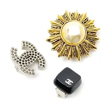 Chanel Earring 3 pieces set Metal Gold Metal 1551810
