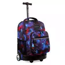 J WORLD NEW YORK SUNRISE ROLLING BACKPACK 18" BOOKBAG SCHOOL TRAVEL GALAXY