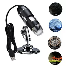 50X-1000X Digital Microscope 8 LED Endoscope USB Zoom Magnifier Camera Stand USA