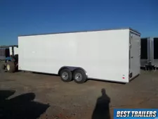 2024 Covered 8 x 24 white cargo enclosed carhauler trailer 10k GVWR 8.5 x 24