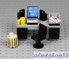 LEGO - Office Desk w/ Swivel Chair Coffee Mug Waste Basket Desktop Computer Town