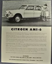 1962-1963 Citroen AMi-6 Sedan Sales Brochure Sheet Nice Original