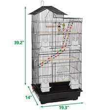 39'' Roof Top Large Parakeet Bird Cage Medium Pet House Birdcage Parrot Lovebird