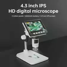 1080P 4.3" Coin Microscope Digital Microscope 1000X Video Photo BLACK/WHITE US