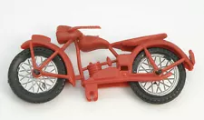 Vintage Red plastic Motorcycle with silver rims - missing kick stand Used