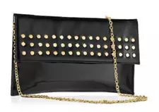 Nicki Minaj Black & Gold Studded Clutch Bag Handbag Purse Clutch GWP NEW new