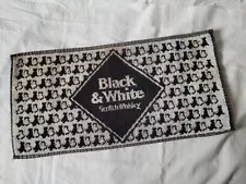 Vintage Black & White Scotch Whisky Pub Bar Towel 18x9 Cotton Advertising