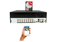 16 Channel 2TB H.265 CCTV DVR for HD AHD TVI CVI Analog 2MP Security Cameras