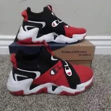 Size 6Y Champion Hyper Cross Lo Black/Scarlet/White