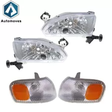 For 1998 1999 2000 Toyota Corolla LH+RH Headlight Headlamps Clear 8115002050