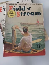 Lot Of 8 Vintage FIELD AND STREAM MAGAZINE - 1934,39,44 And 47