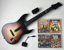 New ListingPS3 Guitar Hero World Tour Bundle w/ 4 Games Legends of Rock GH3 RB3 Dongle Lot