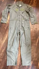 US Military Nomex Flyers Flight Suit Coveralls Sage CWU-27P USAF 42R VGC