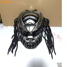 Hand-painted Predator FRP Motorcycle Helmet Full Face Mask Laser Light Cool Gift