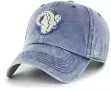 '47 Men's Los Angeles LA Rams Esker Clean Up Navy Adjustable Hat Denim Snapback