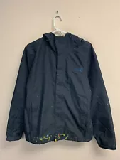 The North Face Dryvent Men's Rain Jacket LARGE Blue Zip Outdoor *PAINT STAINING*