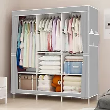 New Design Portable Closet Wardrobe Clothes Rack Storage Organizer Shelf Durable