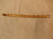 1 ounce Gold nugget style bracelet 14k, 8" x 1/2", men, women. Security hasp