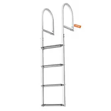 Dock Ladder, Removable 4 Steps, 500 lbs Load Capacity, Aluminum Alloy Pontoon Bo