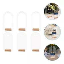 6pcs Acrylic Earring Display Stands with Wood Base