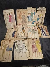 50-70's Womens Sewing Pattern Advance Simplicity McCalls Lot Of 11 Vtg Szs 14-18