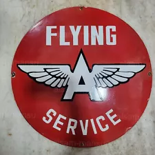 FLYING A SERVICE 30 INCHES ROUND ENAMEL SIGN