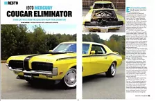 1970 MERCURY COUGAR ELIMINATOR CJ 428 ~ GREAT 7-PAGE RESTORATION ARTICLE / AD