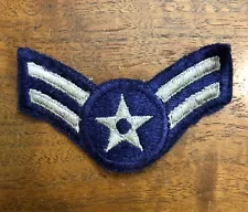 Vintage Air Force Airman First Class Rank Patch Insignia E-3 Blue