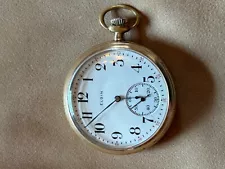 VINTAGE ANTIQUE ELGIN POCKET WATCH 12S GOLD FILLED CASE MODEL 2 - FREESHIP